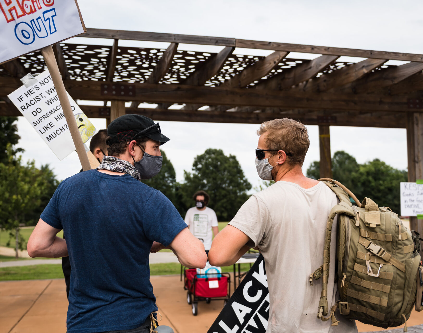 Building WSNC Protest Against Trump Rally